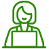 Icon of a person at the computer symbolising the video interview, stage of the selection process